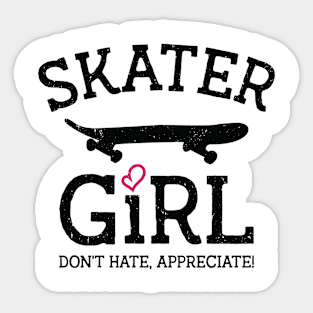 International Women's Day Skater Girl Gender Equality Sticker